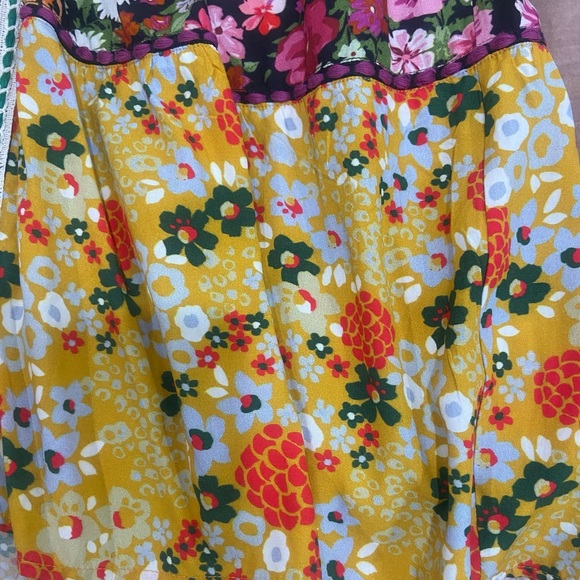 Anthropologie Colorful Floral Patchwork Tiered Kimono - Picture 7 of 11